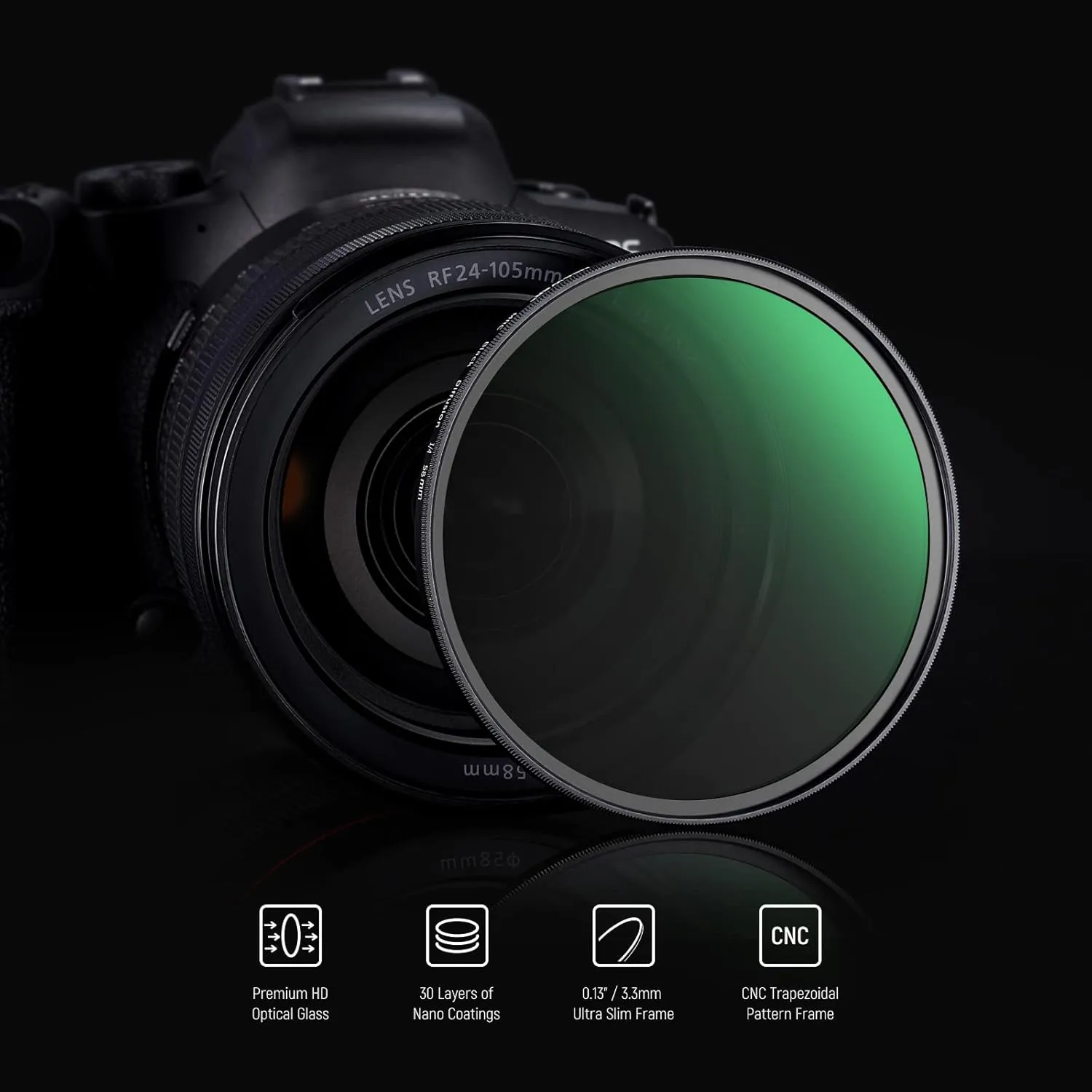 NEEWER 58mm Black Diffusion 1/4 Filter Mist Dreamy Cinematic Effect Filter Ultra Slim Water Repellent Scratch Resistant HD Optical Glass, 30 Layers Nano Coatings for Video/Vlog/Portrait Photography