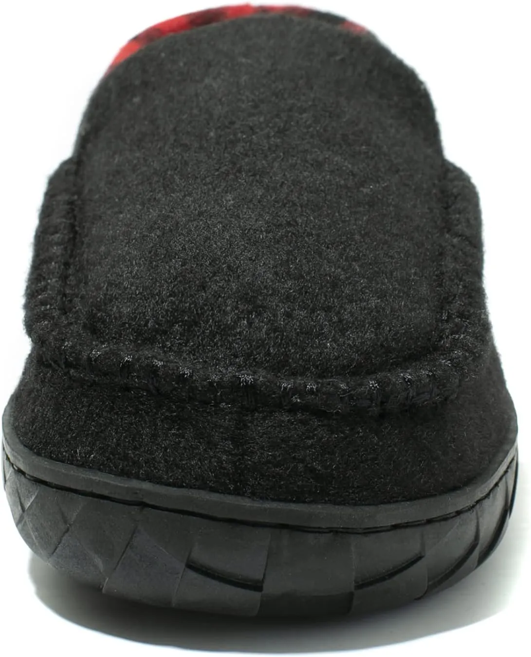 NewDenBer Men's Moccasin Slippers Warm Memory Foam Felted Wool Plush Shearling Lined Slip on Indoor Outdoor House Shoes