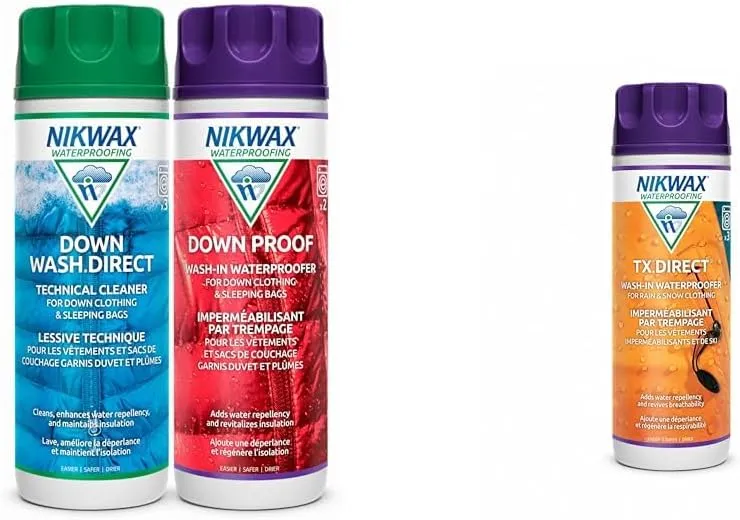 Nikwax Down, Down Duo-Pack, 300ml, Wash-in Cleaning and Waterproofing adds DWR Water Repellency & TX.Direct Wash-in Waterproofing