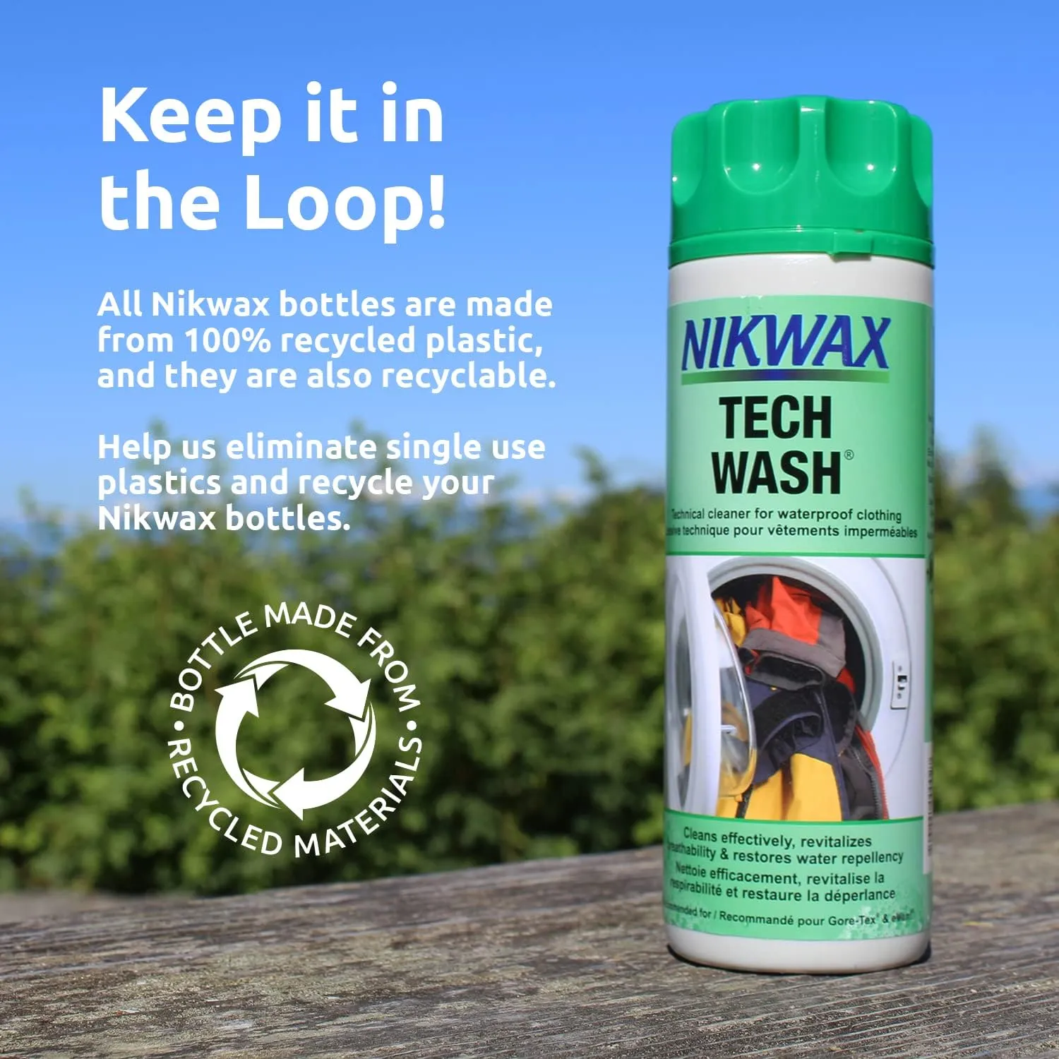 Nikwax Tech Wash 169 fl. oz, Technical Cleaner for Jackets and Outerwear, Restores Waterproofing in Rain, Ski, and Snow Gear, Safe for Gore-Tex and DWR, White