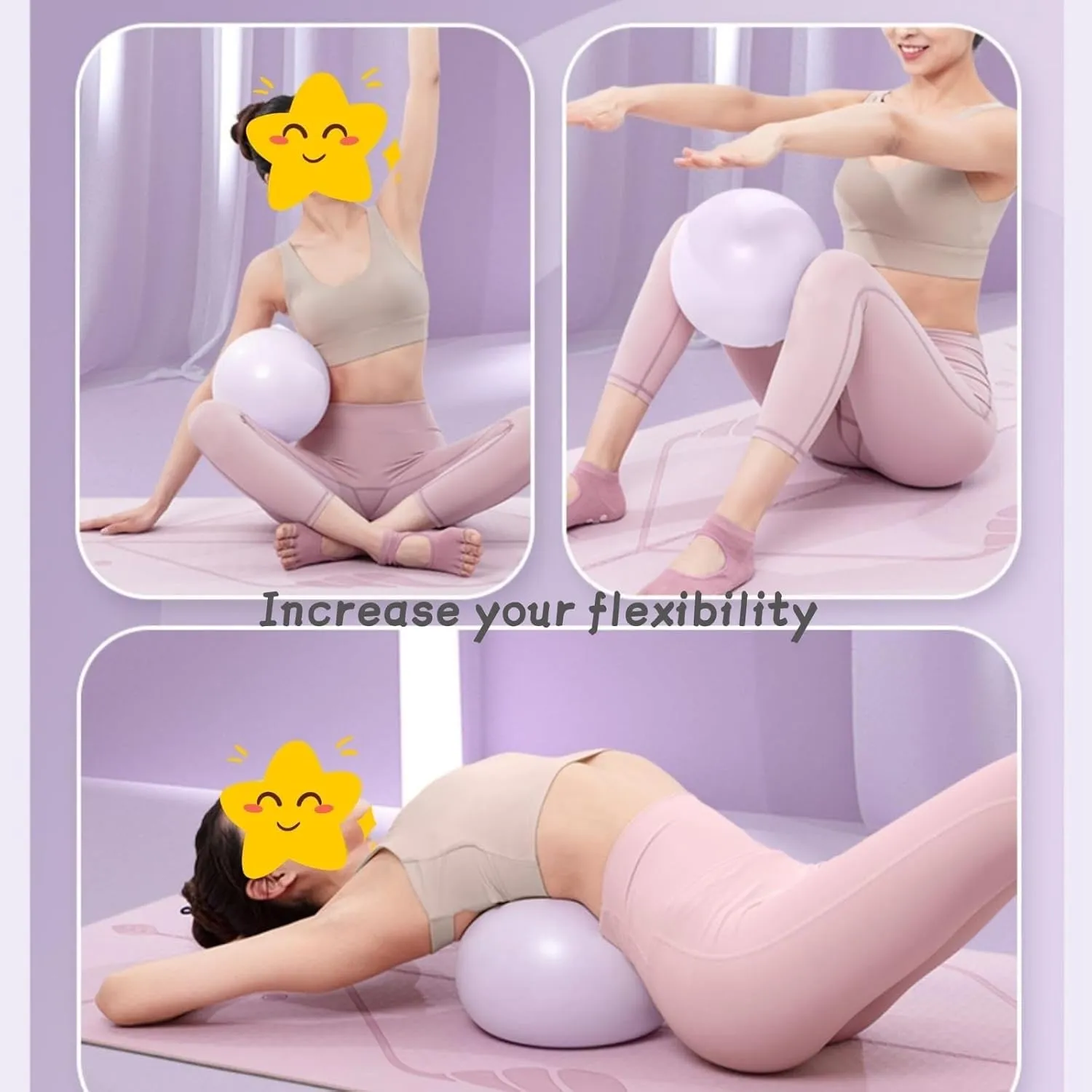 NOGRAX Pilates Ball, Made of PVC Material, Used for Pilates/Yoga/Core Training, with a Diameter of 9.84 Inches.