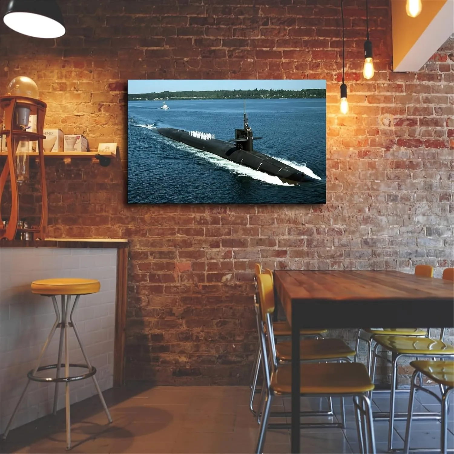 Nuclear Powered Submarine Air Force Navy Army Warship Canvas Wall Prints poster Modern Home Aesthetic Decor Wall art for Bedroom Dorm (20x30inch Unframe)