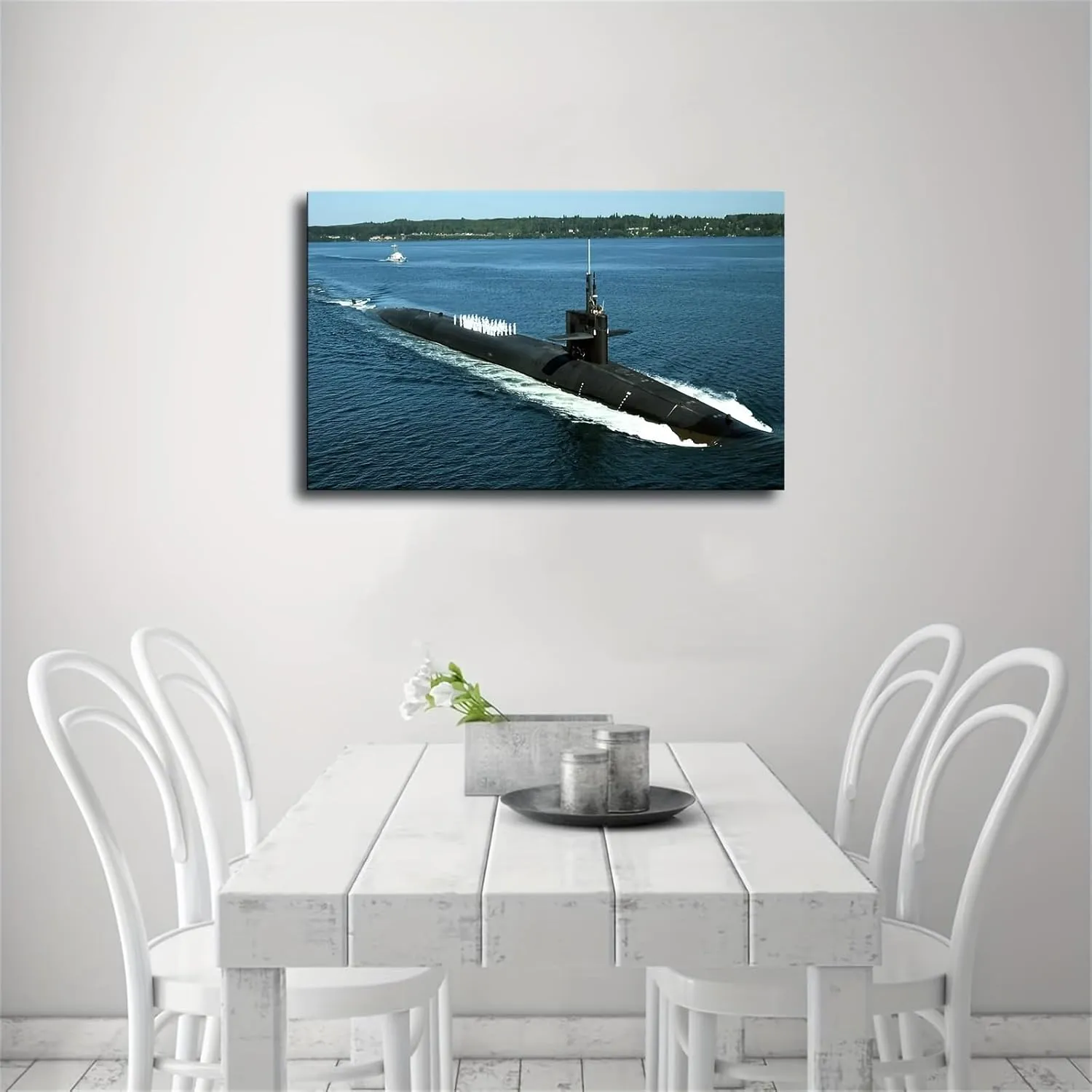 Nuclear Powered Submarine Air Force Navy Army Warship Canvas Wall Prints poster Modern Home Aesthetic Decor Wall art for Bedroom Dorm (20x30inch Unframe)