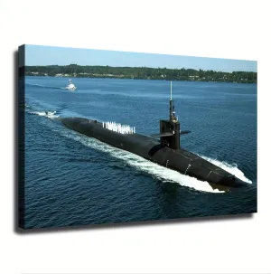 Nuclear Powered Submarine Air Force Navy Army Warship Canvas Wall Prints poster Modern Home Aesthetic Decor Wall art for Bedroom Dorm (20x30inch Unframe)