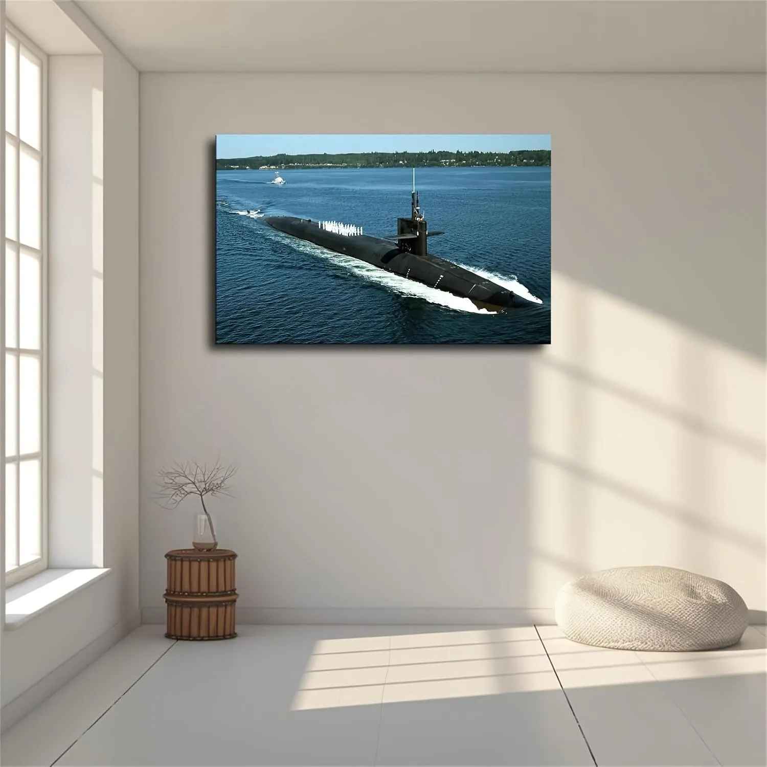 Nuclear Powered Submarine Air Force Navy Army Warship Canvas Wall Prints poster Modern Home Aesthetic Decor Wall art for Bedroom Dorm (20x30inch Unframe)