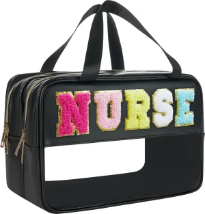 Nurse Bag Nursing School Essentials Medical Assistant Bag Nurses Bags Accessories for Work Chenille Letter Nurses Bags Gifts for Women Clinical Pouch for Nursing Students (HS-NURSE)