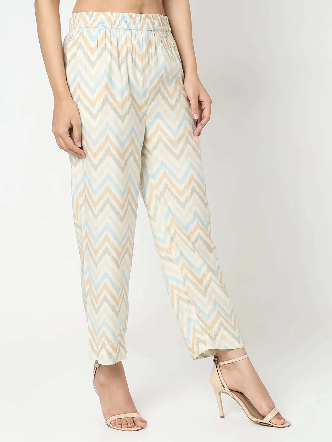 Nylangan Regular Fit Printed Mid Rise Ethnic Pants