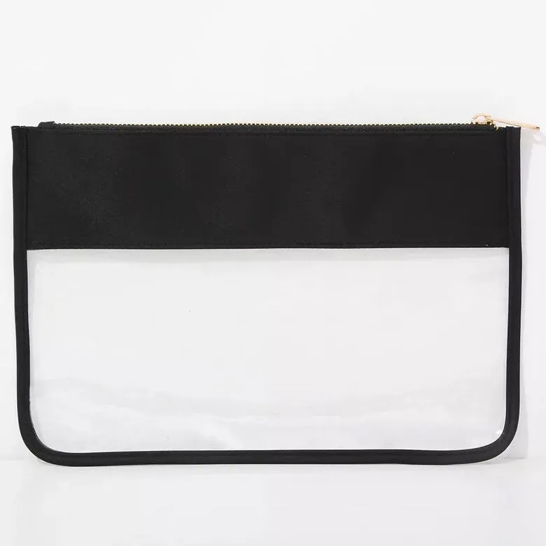 Nylon Clear Pouch with Patches | Nylon Toiletry Bag | Nylon Cosmetic Bag | Snack Bags | Travel Bags
