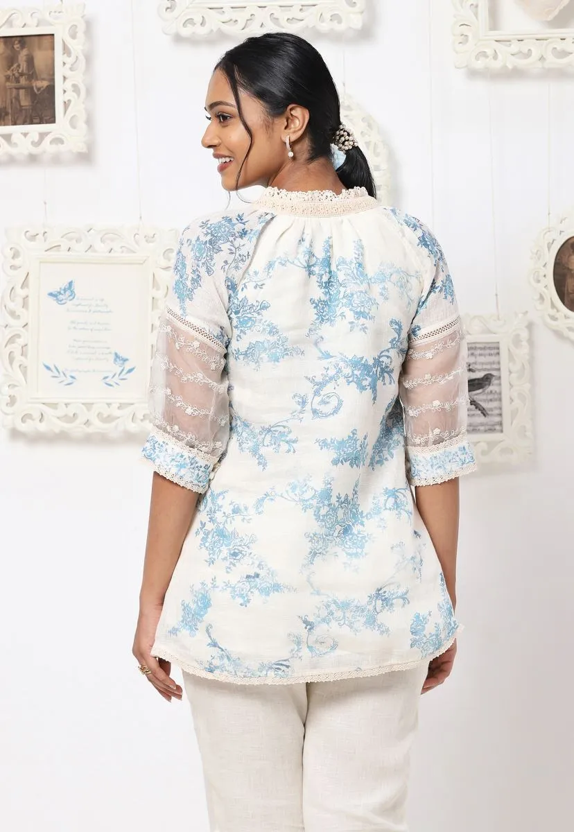Off white and blue cyano alexandra top with pants
