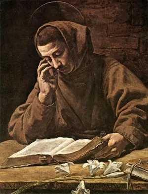 OMAiiiRTi Famous Painting Wall Art Posters Wall Print Artwork St Antony Reading by Marcantonio Bassetti Abstract Print for Home Decor 60x90cm
