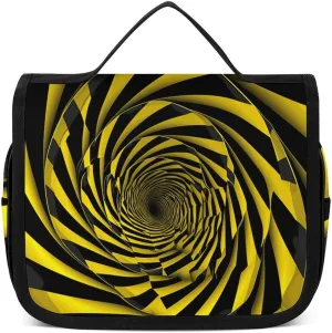 Optical Illusion Abstract Portable Toiletry Bags,Travel Makeup Bags,Travel Cosmetic Bags,with Handle,Large Capacity