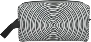 Optical Spin Illusion Print Portable Makeup Pouch Travel Toiletry Bag Storage Bags with Handles Large Capacity