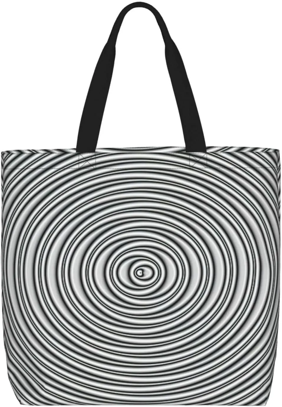 Optical Spin Illusion Print Tote Bag,Multi-functional Reusable,Lightweight Crossbody,Work,Travel,Everyday Use