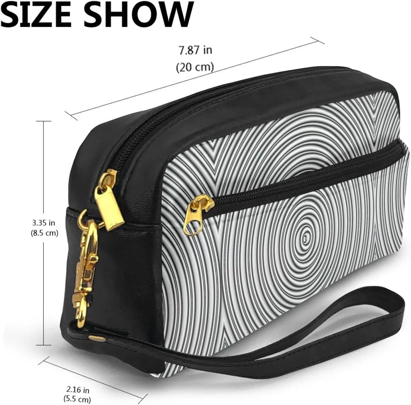 Optical Spin Illusion Small Makeup Bag, Travel Cosmetic Bag Travel Zipper Pouch,Makeup Organizer Bag For Women