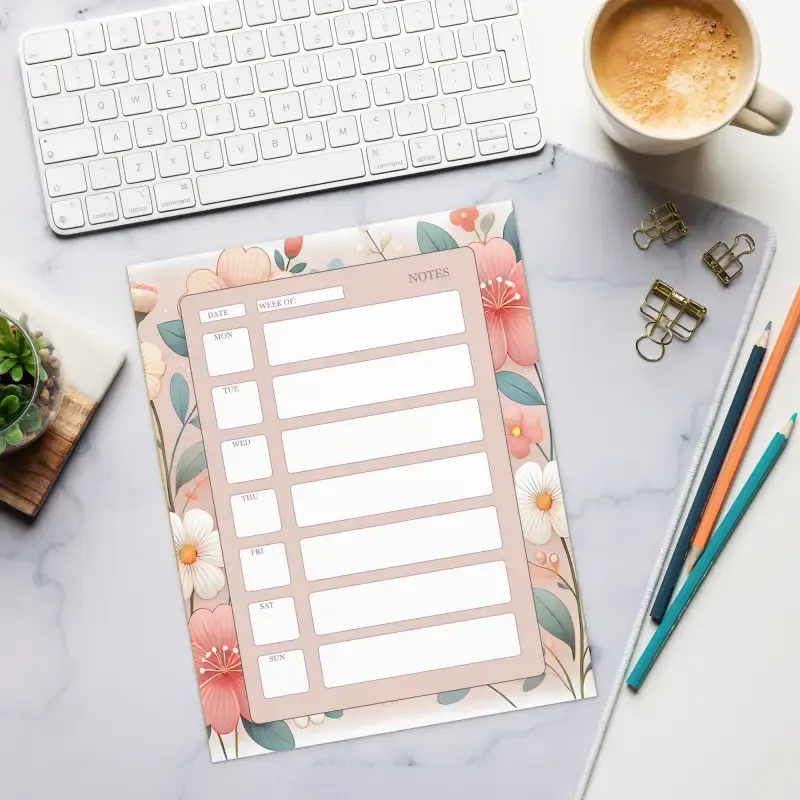 Orange Flowers Daily Planner Blossom your Day