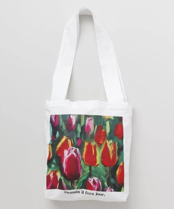 Organic Cotton Floral Art Tote Bag