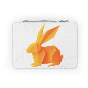 Origami Bunny - orange  Paper Lunch Bag - white