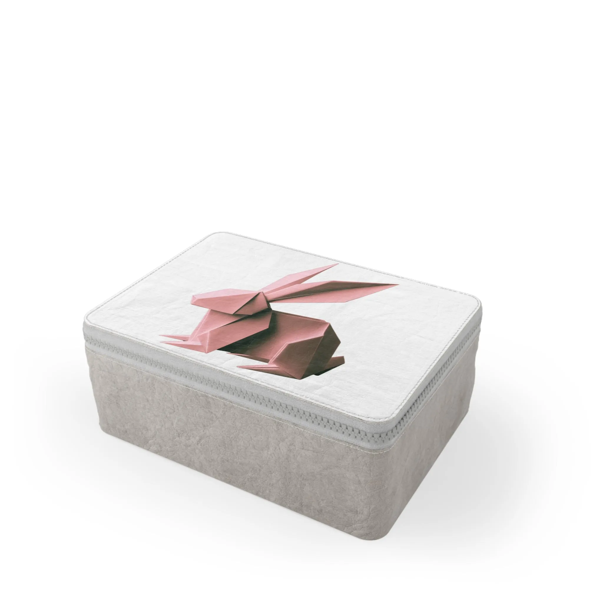 Origami Bunny - pink  Paper Lunch Bag - white