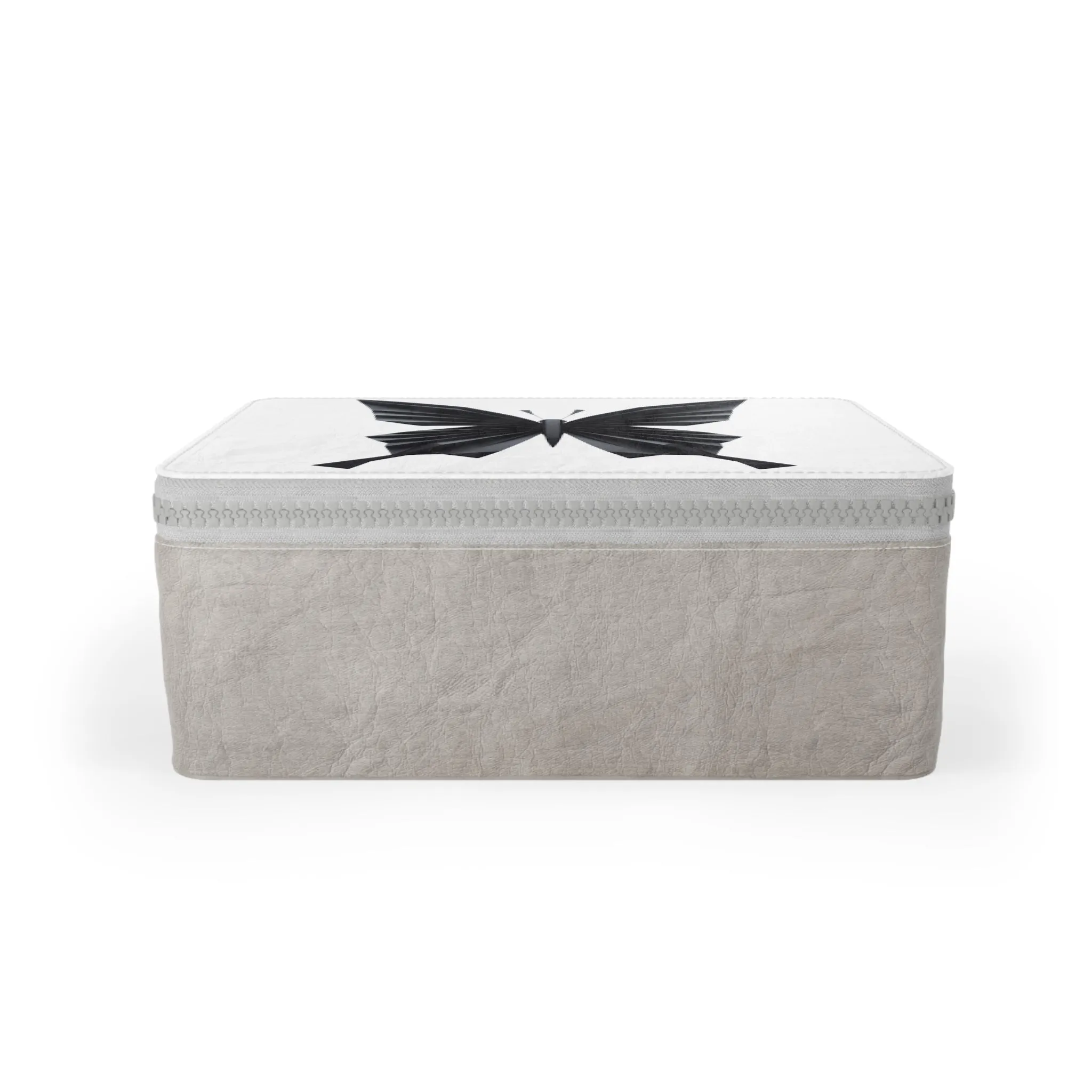 Origami Butterfly - black  Paper Lunch Bag - white