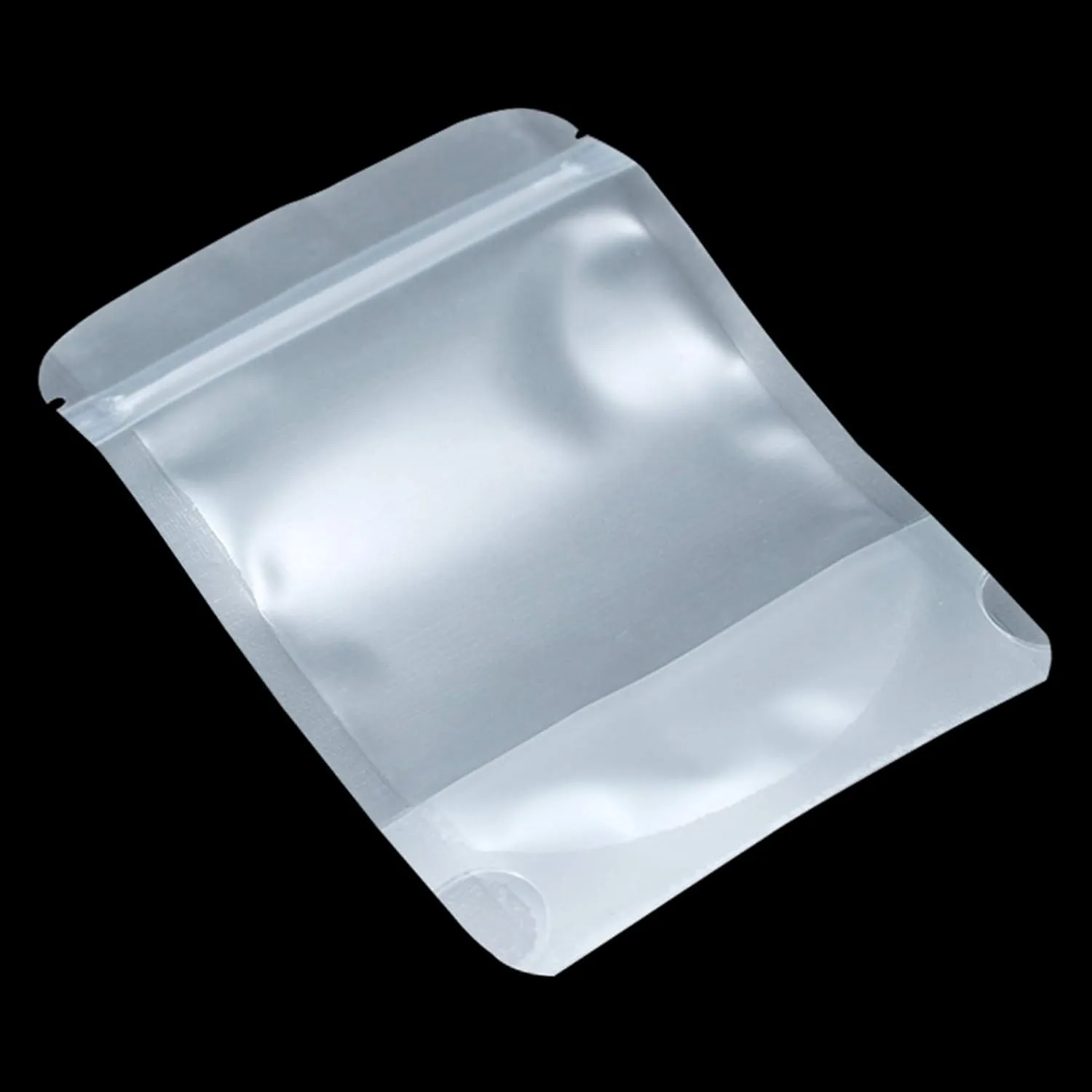 PABCK 100 Pcs 4.7x7.9 inch Resealable Stand Up Bags Matte Clear Zipper Lock Heat Seal Pouches with Tear Notch for Zip Food Storage Lock Packing