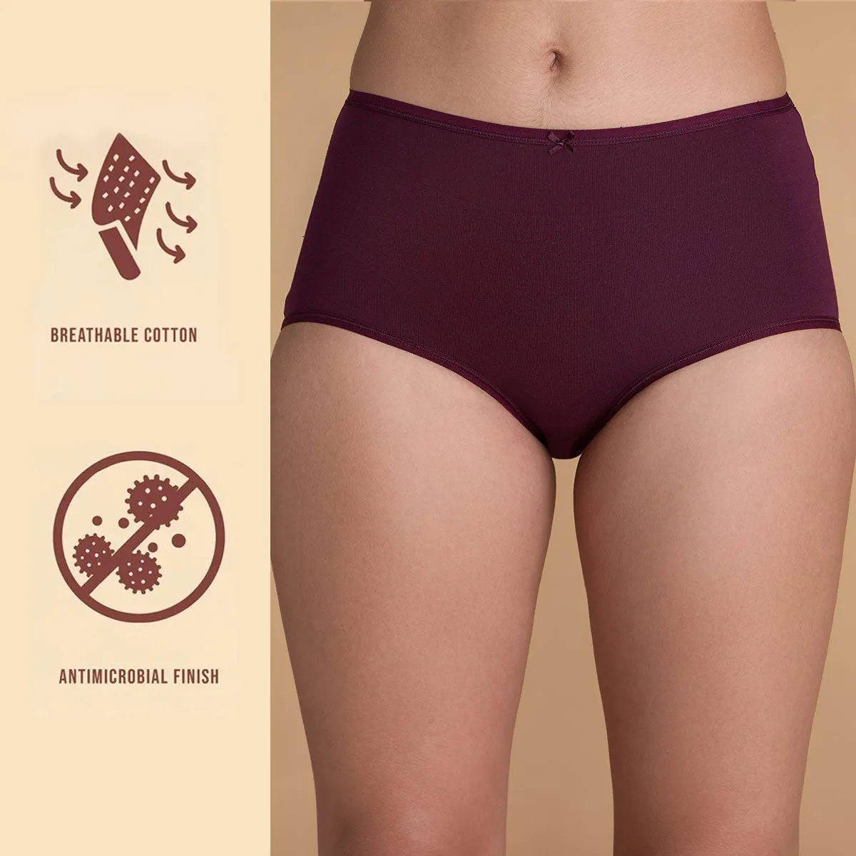 Pack of 3 Cotton Full Brief with Anti odor-NYP036-Assortment 8