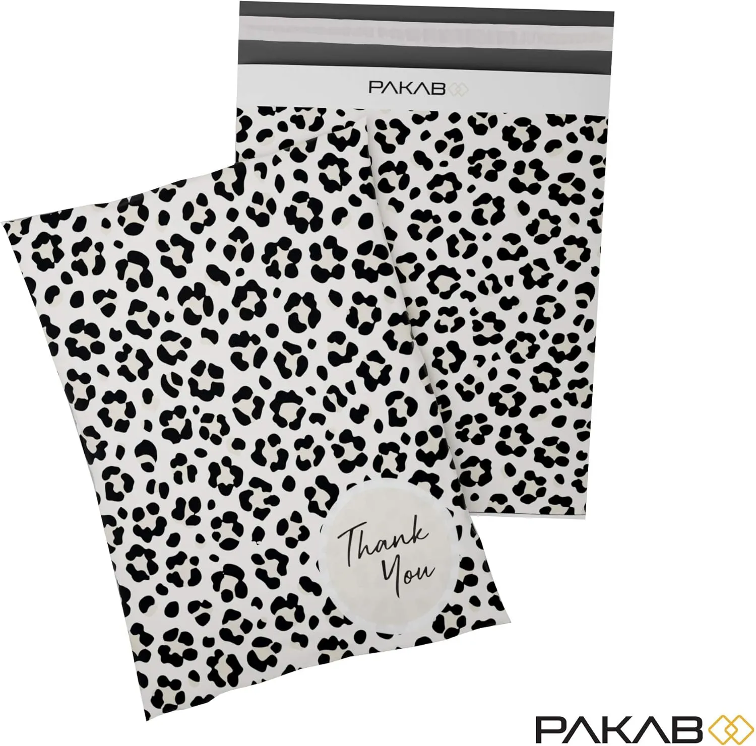 PAKABOO Poly Mailer Shipping Bags 10x13 Inch, 100 Pack, Non-Padded Envelopes with Tamper Proof Self-Seal, Cheetah Print Packaging