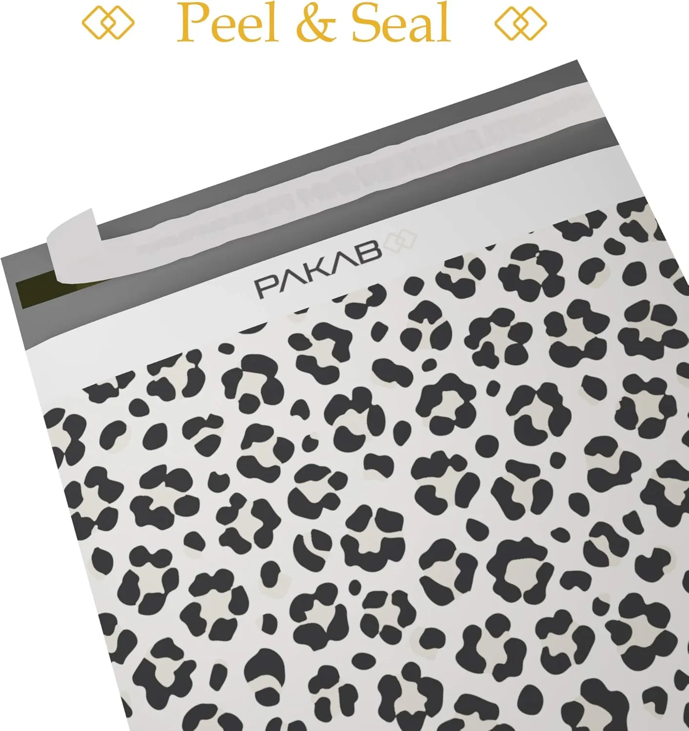 PAKABOO Poly Mailer Shipping Bags 10x13 Inch, 100 Pack, Non-Padded Envelopes with Tamper Proof Self-Seal, Cheetah Print Packaging