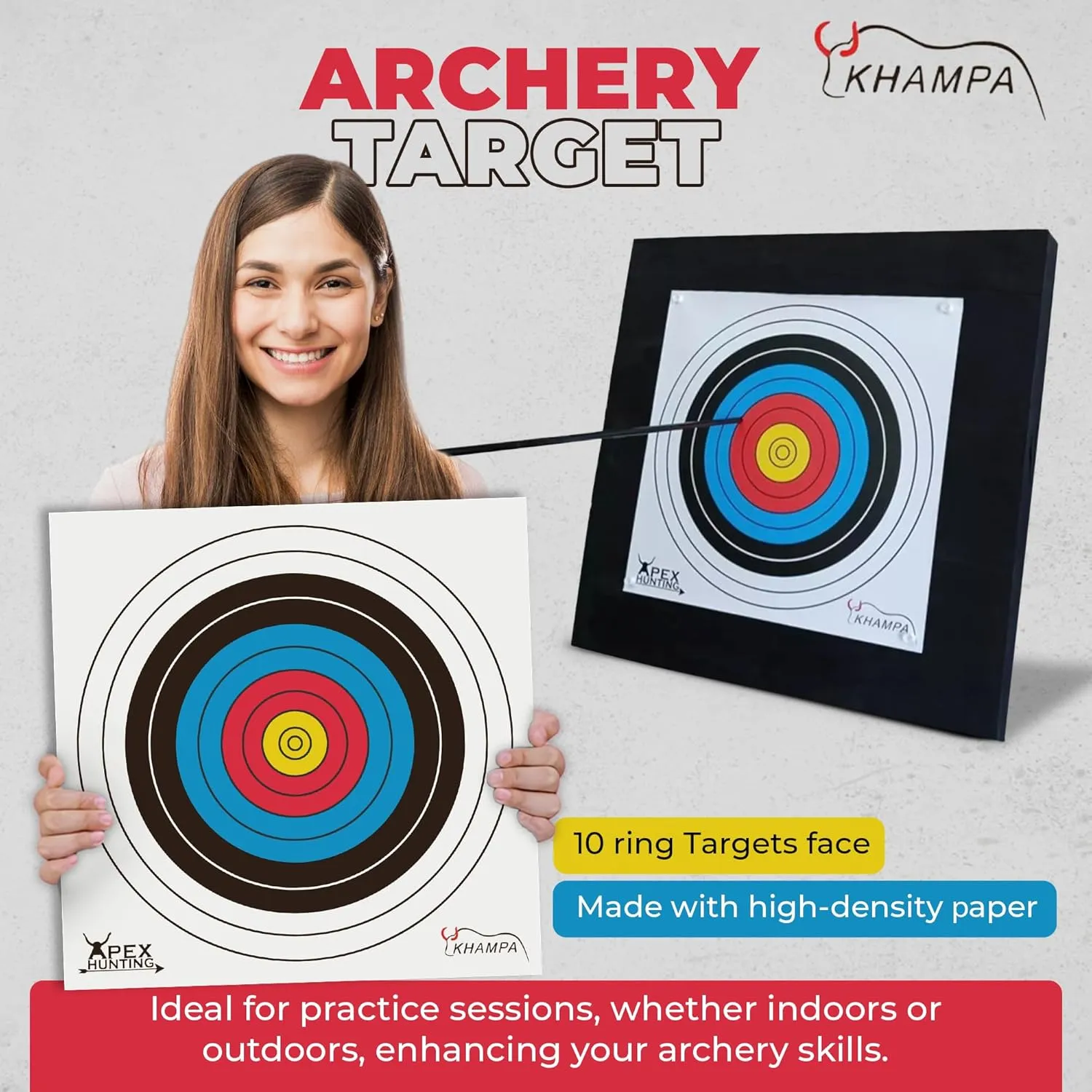 Paper Archery Target for Backyard- Water and Tear Resistant Bow Arrow Targets for Hunting & Archery Targets,Target Practice Accessories