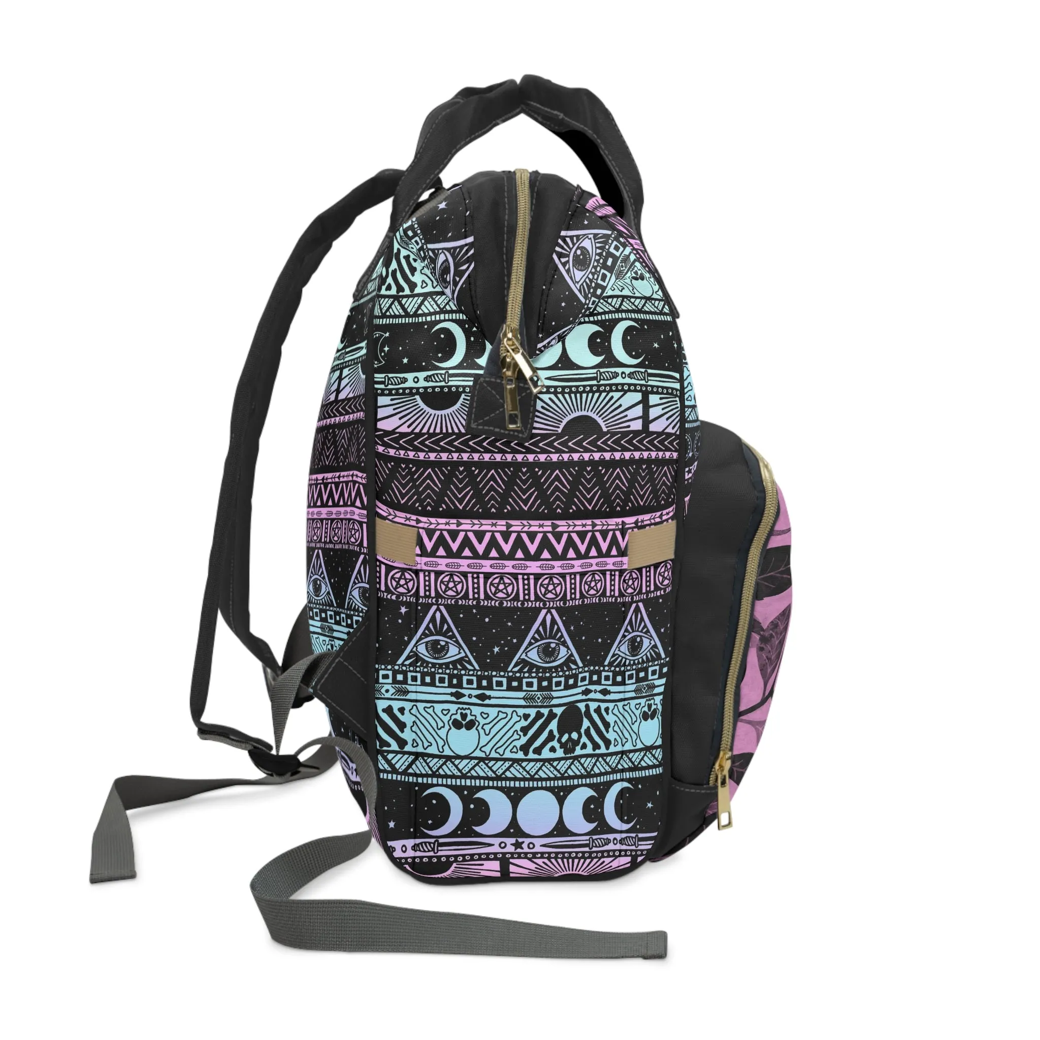 Pastel Witch Multifunctional Diaper Backpack - Pink   Turquoise