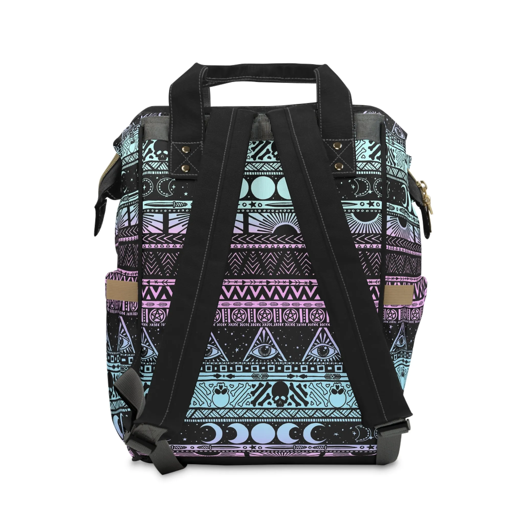 Pastel Witch Multifunctional Diaper Backpack - Pink   Turquoise