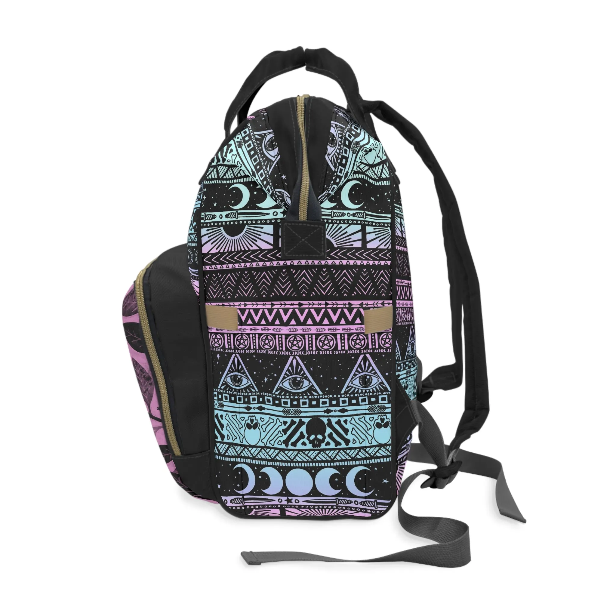Pastel Witch Multifunctional Diaper Backpack - Pink   Turquoise