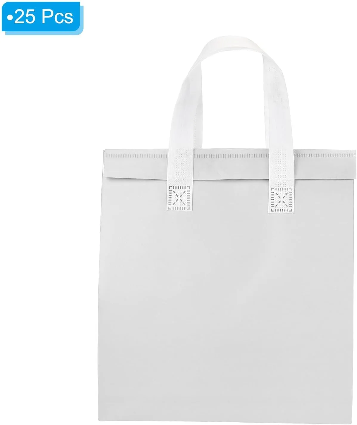 PATIKIL Insulated Take Away Bags, 25 Pcs Insulation Cooler Bag Grocery Bags Thermal Bags 9.4 x 5.9 x 10.2 Inch for Hot Cold Frozen Food Coffee Delivery, White