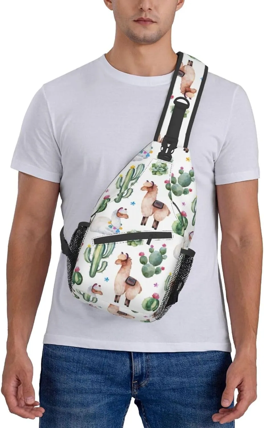 Pattern Printed Sling Bag for Women Men Crossbody Shoulder Backpack Chest Bags Gym Travel Hiking Casual Daypack