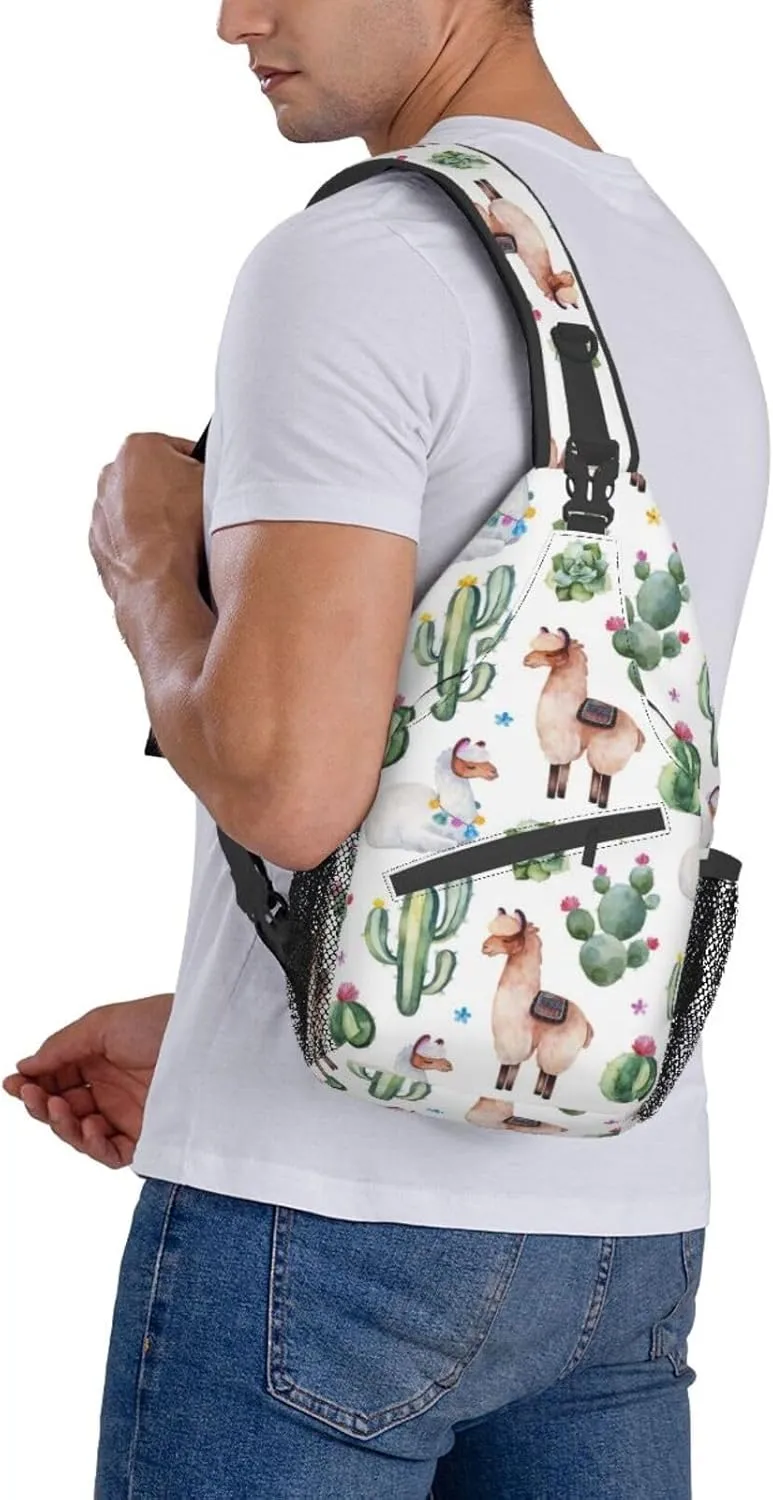 Pattern Printed Sling Bag for Women Men Crossbody Shoulder Backpack Chest Bags Gym Travel Hiking Casual Daypack
