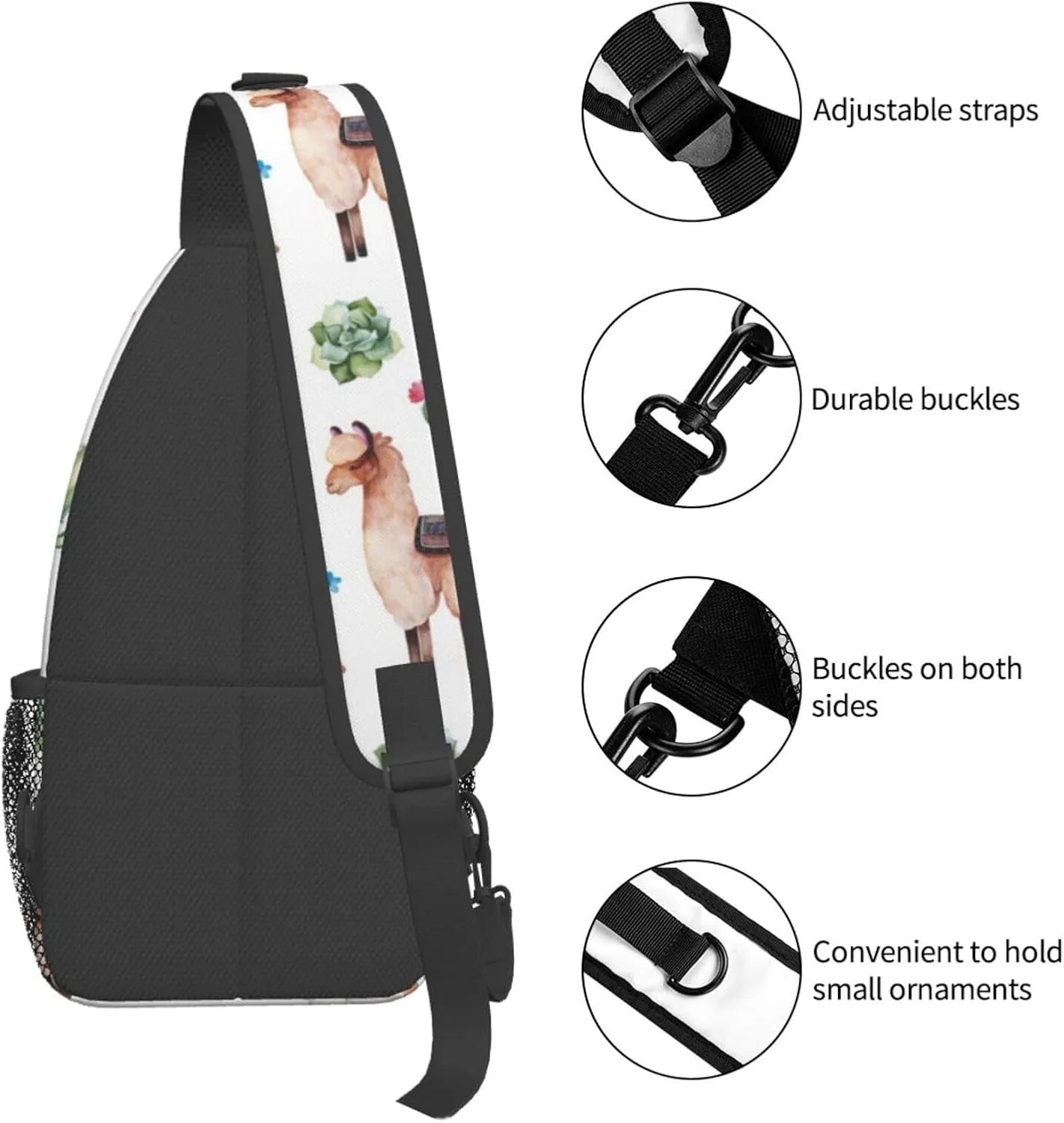 Pattern Printed Sling Bag for Women Men Crossbody Shoulder Backpack Chest Bags Gym Travel Hiking Casual Daypack