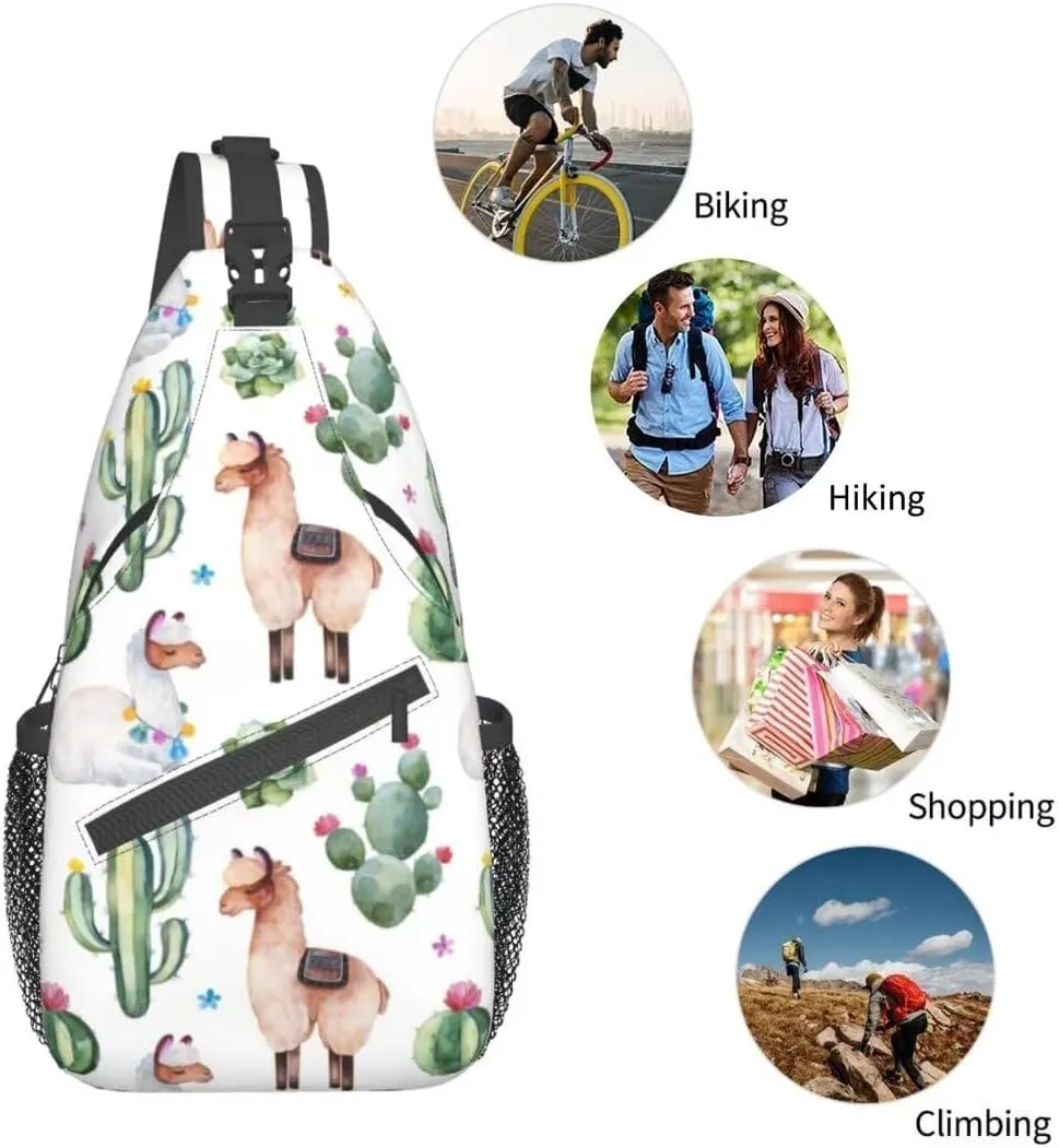 Pattern Printed Sling Bag for Women Men Crossbody Shoulder Backpack Chest Bags Gym Travel Hiking Casual Daypack
