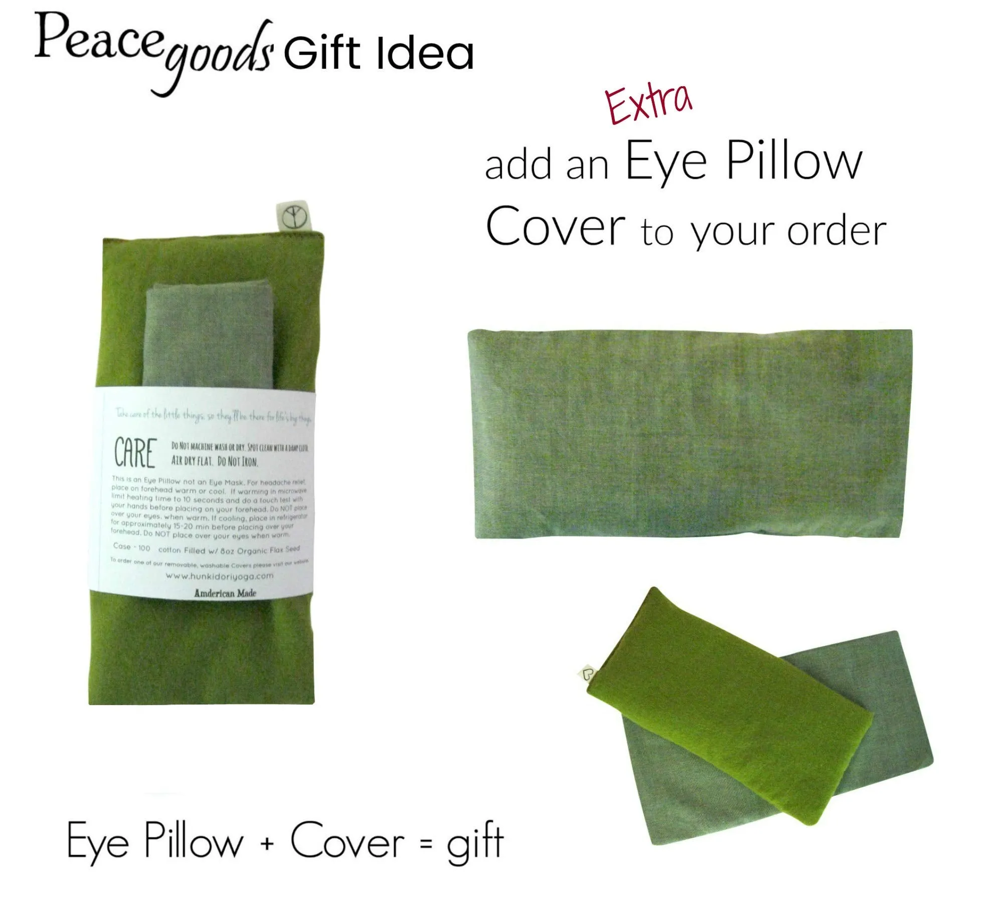 Peacegoods Eye Pillow Gift Set - Unscented Flax Eye Pillow w/Cover - Soft Cotton Flannel - 4 x 8.5 - Washable - Soothing Relaxing yoga massage meditation sleep headache relief - purple lilac amethyst
