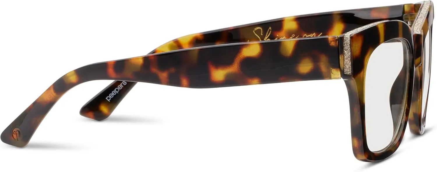 Peepers by PeeperSpecs Oprah's Favorite Women's Shine On Blue Light Blocking Reading Glasses and No Correction Eyewear