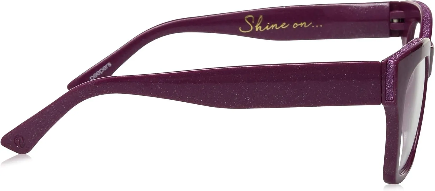 Peepers by PeeperSpecs Oprah's Favorite Women's Shine On Blue Light Blocking Reading Glasses and No Correction Eyewear