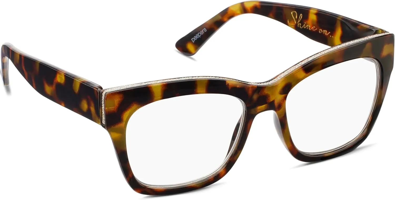 Peepers by PeeperSpecs Oprah's Favorite Women's Shine On Blue Light Blocking Reading Glasses and No Correction Eyewear
