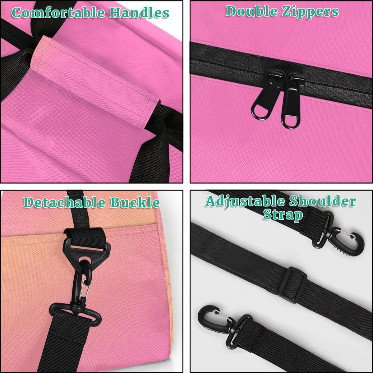 Personalized Cheer Bag Girl Sport Duffel Bag, Custom Kids Gym Bag, Customize Travel Duffle Bag with Name, Overnight Weekender Bags,Orange Pink Gradient, Cheerleading Gifts