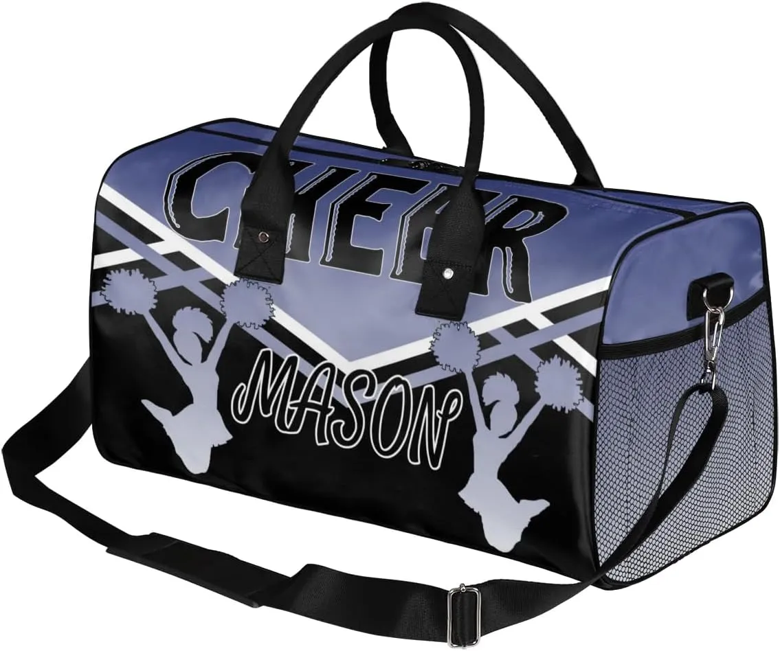 Personalized Cheer Bags for Cheerleaders, Custom Name Sport Gym Duffel Bags, Customized Travel Overnight Weekender Bags Personalized Cheerleading Gifts, Cobalt Blue Gradient