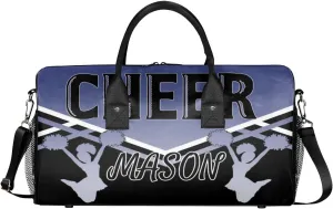 Personalized Cheer Bags for Cheerleaders, Custom Name Sport Gym Duffel Bags, Customized Travel Overnight Weekender Bags Personalized Cheerleading Gifts, Cobalt Blue Gradient
