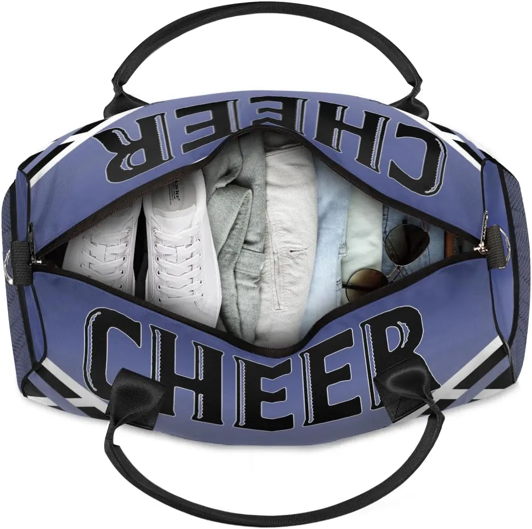 Personalized Cheer Bags for Cheerleaders, Custom Name Sport Gym Duffel Bags, Customized Travel Overnight Weekender Bags Personalized Cheerleading Gifts, Cobalt Blue Gradient