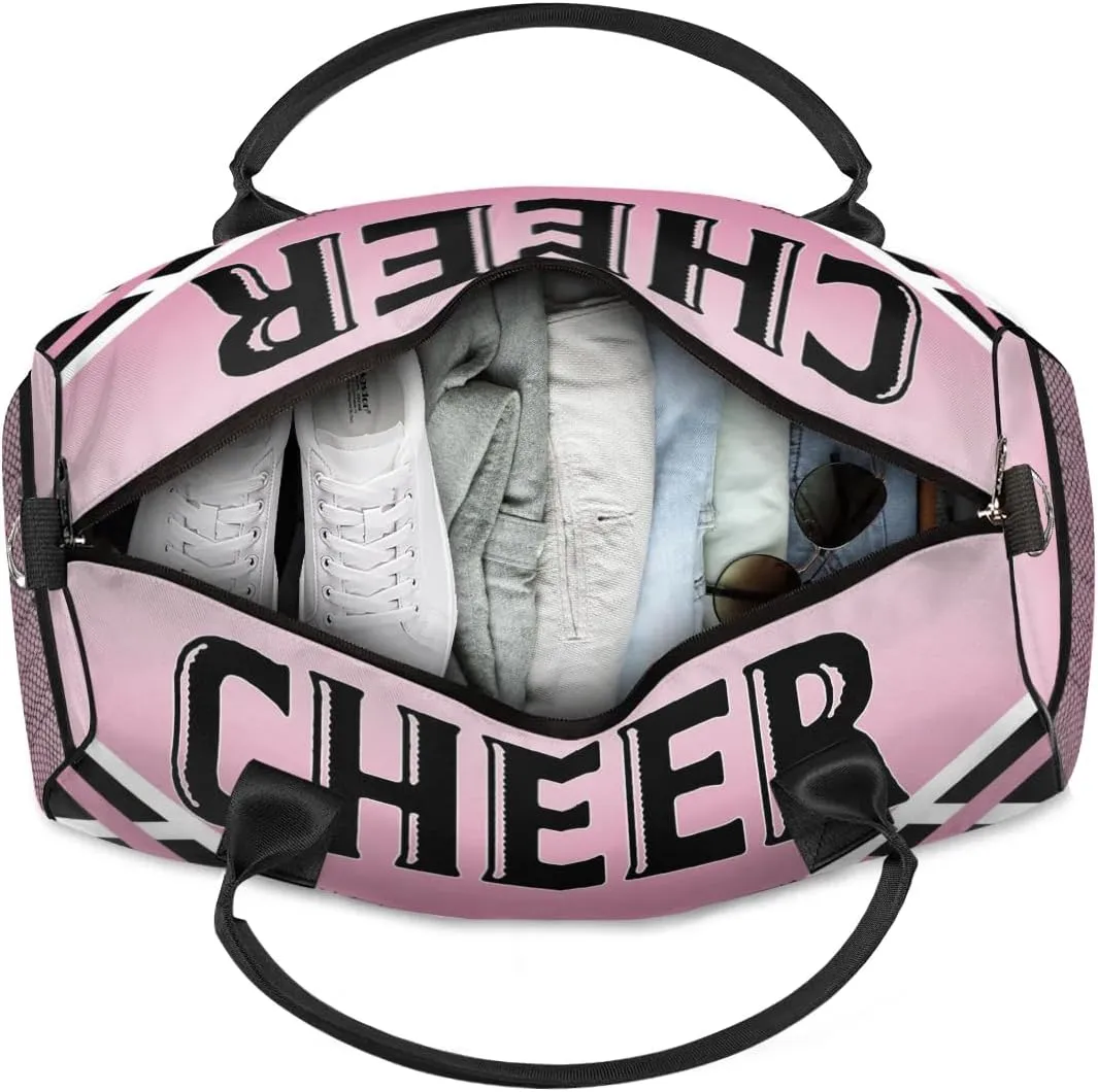 Personalized Cheer Bags for Cheerleaders, Custom Name Sport Gym Duffel Bags, Customized Travel Overnight Weekender Bags Personalized Cheerleading Gifts, Dark Pink Gradient
