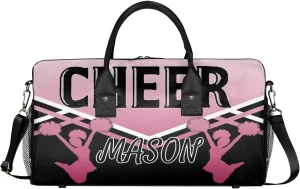 Personalized Cheer Bags for Cheerleaders, Custom Name Sport Gym Duffel Bags, Customized Travel Overnight Weekender Bags Personalized Cheerleading Gifts, Dark Pink Gradient