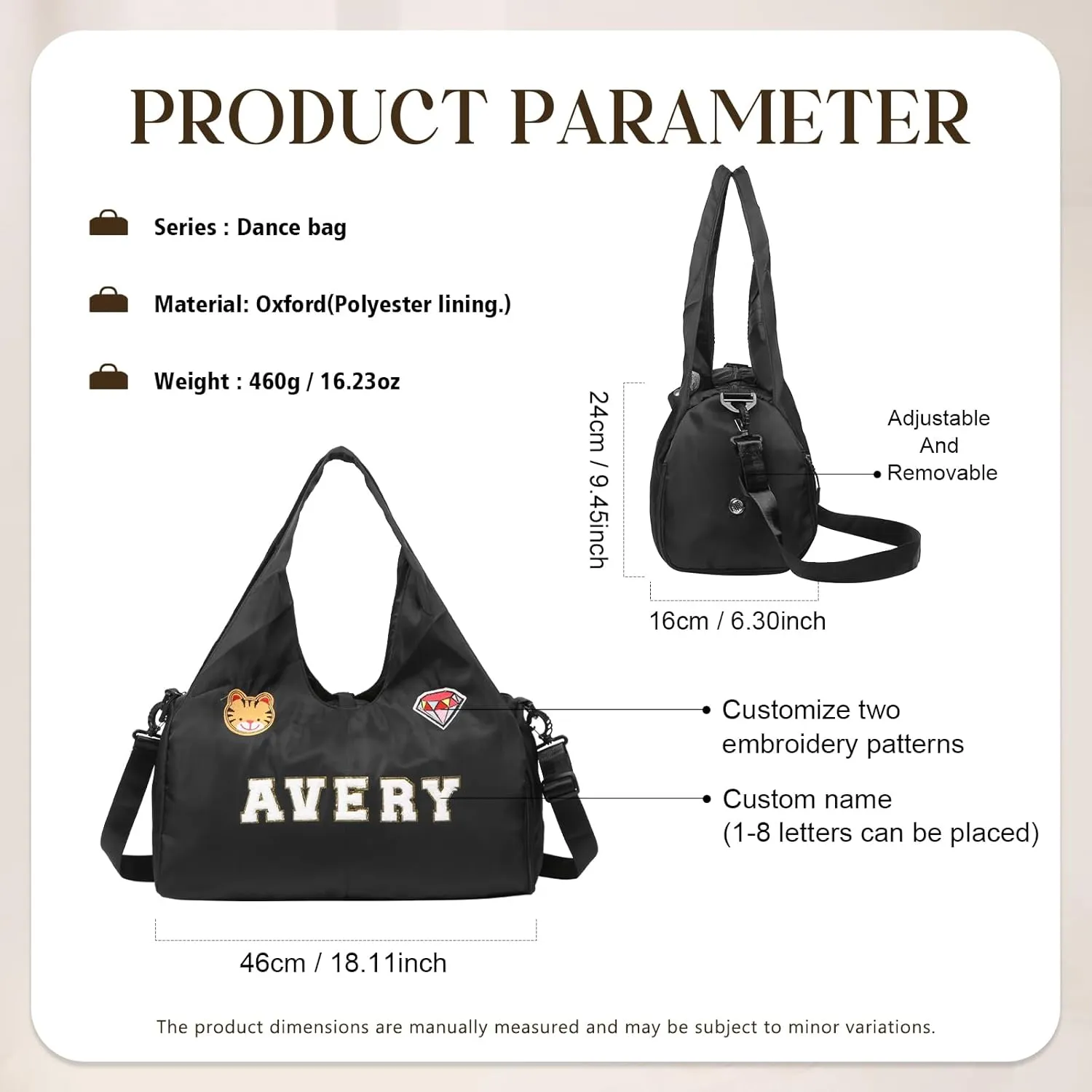 Personalized Dance Ballet Bag with Name - Custom Travel Duffel Bags for Sports Gym Weekender Overnight Travel Lovers