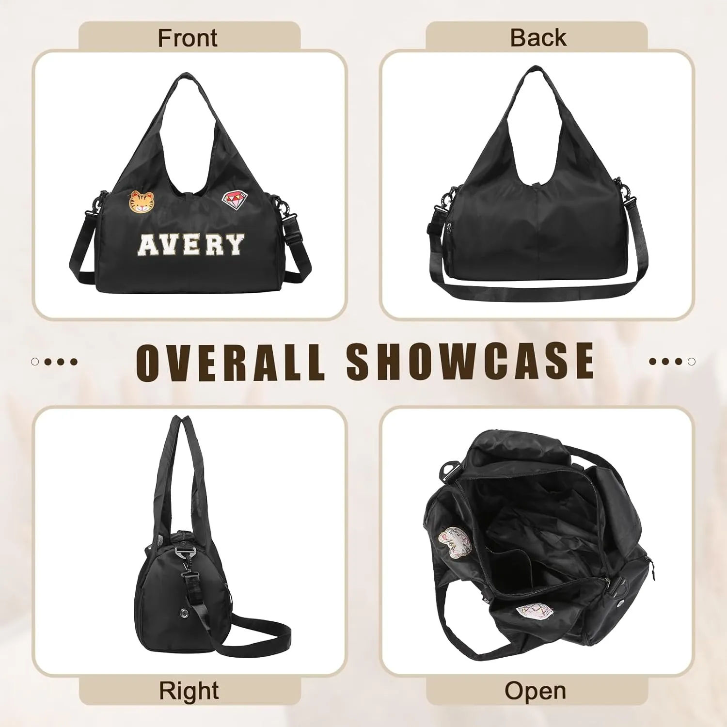 Personalized Dance Ballet Bag with Name - Custom Travel Duffel Bags for Sports Gym Weekender Overnight Travel Lovers