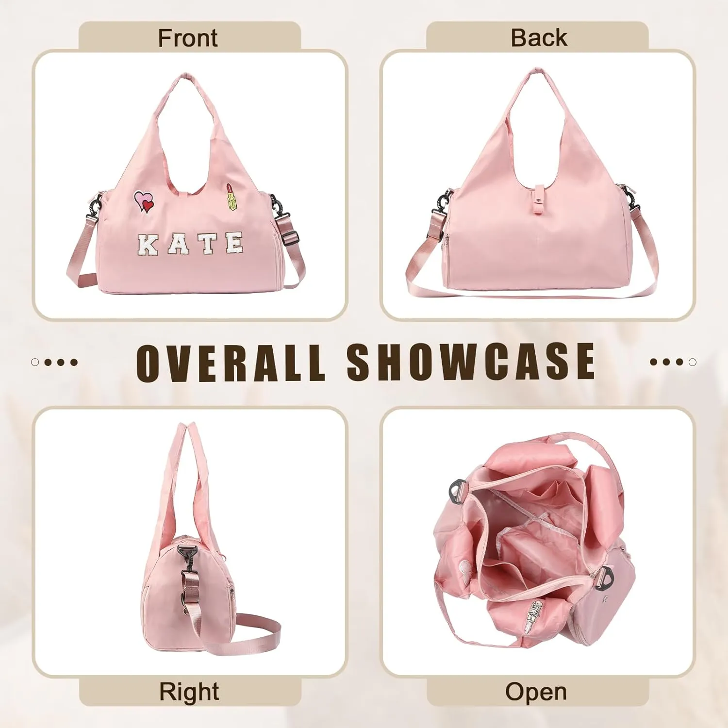 Personalized Dance Ballet Bag with Name - Custom Travel Duffel Bags for Sports Gym Weekender Overnight Travel Lovers