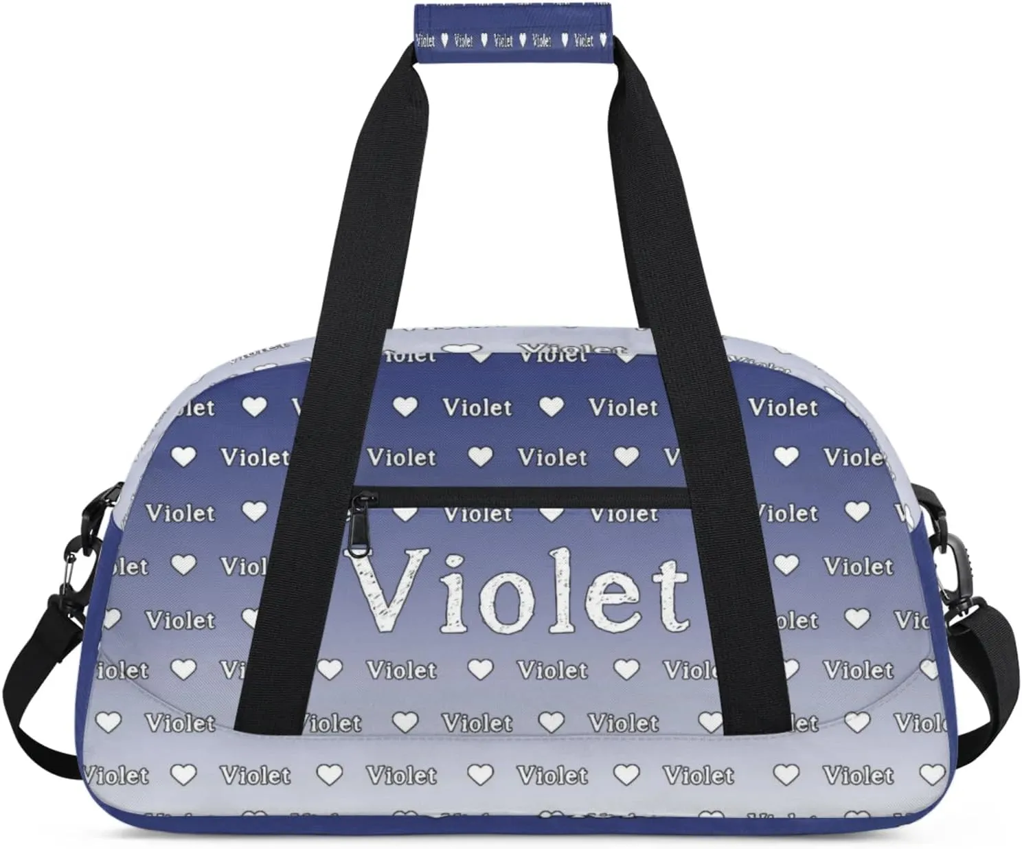 Personalized Duffel Bag Custom Sport Gym Travel Bags for Women Men, Customized Name Overnight Bags Weekender Bag, Cobalt Blue Gradient
